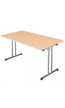 VIDAXL Shop 2 Klapptisch Besprechungstisch Kantinentisch Verkaufstisch Schreibtisch 120 X 80 Cm Gestell Chrom / Platte Buche-Dekor
