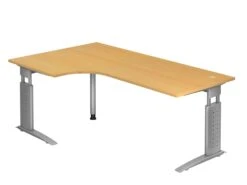 Freiformtisch Canberra - 650-850 X 2000 X 1200/800 Mm - C-Fuß Design - Weißaluminium/lichtgrau -VIDAXL Shop 118026de 6f1f 4056 9601 d1772775df6f