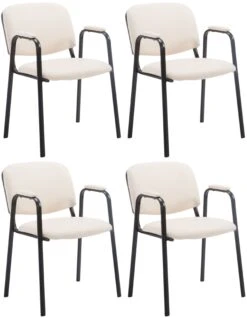4er Set Besucherstühle Ken PRO Kunstleder Creme