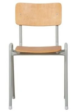 PROREGAL Stapelstuhl Antelope| HxBxT 80x38x41 Cm |Grau-Buche