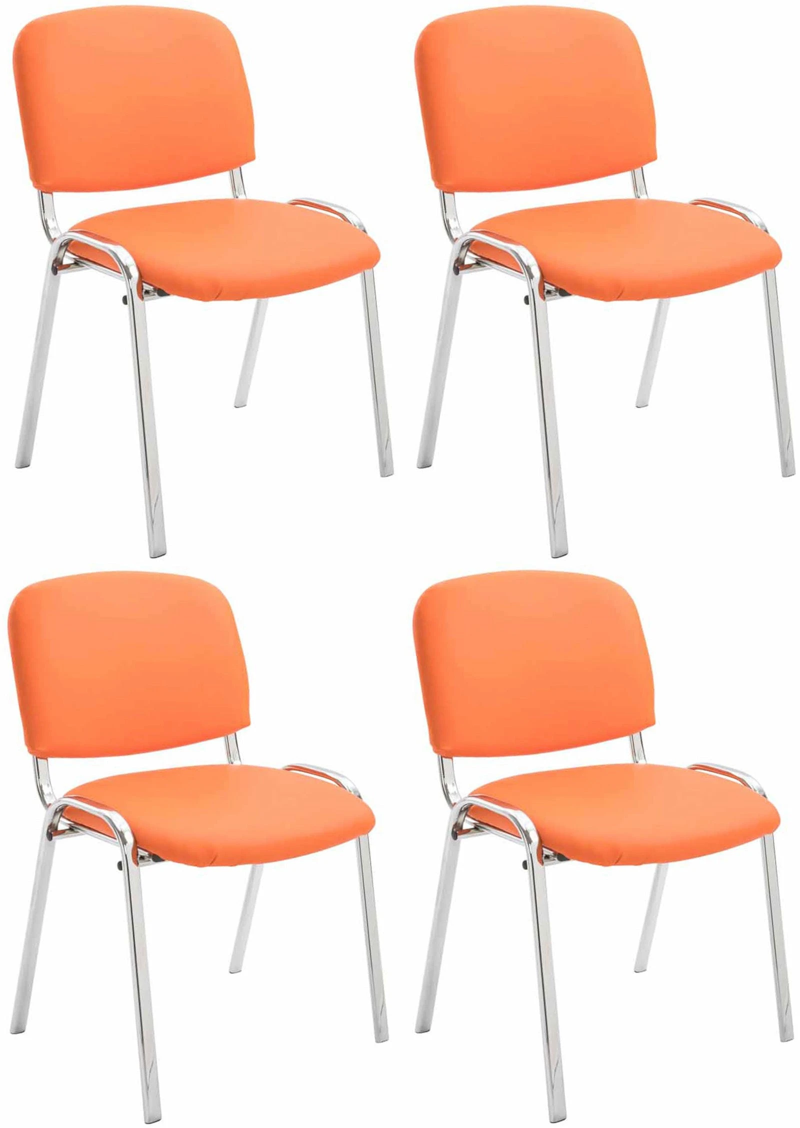 4er Set Stühle Ken C Stoff Orange 4 4er Set Stühle Ken C Stoff Orange – Bild 2