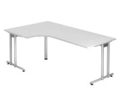 Freiformtisch Berlin - 720 X 2000 X 1200/800 Mm - C-Fuß Design - Weißaluminium/weiß 110161 -VIDAXL Shop 2028d75f 9d2d 4d54 9e87 ee5ab5d6c57d 1