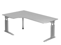 Freiformtisch Berlin - 720 X 2000 X 1200/800 Mm - C-Fuß Design - Weißaluminium/weiß 110161 -VIDAXL Shop 209a1d91 d98a 47be a42d 5a6f83ef53dd 1