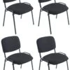 4er Set Stühle XL Ken Stoff Schwarz