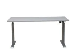 PROREGAL Elektrisch Höhenverstellbarer Schreibtisch Zebra | HxBxT 70-116x140x80 Cm | Silber-Grau