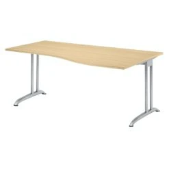 Freiformtisch Quebec - 680-760 X 1800 X 1000/800 Mm - 4-Fuß-Gestell - Weißaluminium/ahorn -VIDAXL Shop 2f1e7722 5fbe 49e3 9756 efe1ec20d764