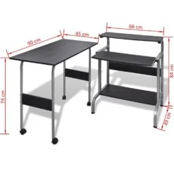 VIDAXL Computertisch Schreibtisch Computerwagen PC Tisch Bürotisch Schwarz -VIDAXL Shop 30302d4e 0836 4adb b731 83a9842b63f2