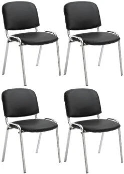 4er Set Stühle Ken C Kunstleder Schwarz