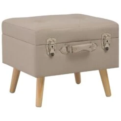 VidaXL Hocker Mit Stauraum 40 Cm Beige Stoff