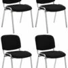 4er Set Stühle Ken C Stoff Schwarz