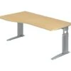 Freiformtisch Canberra - 650-850 X 1800 X 1000/800 Mm - C-Fuß Design - Weißaluminium/ahorn -VIDAXL Shop 66af5b2e d4db 4332 9755 f8a3af605853