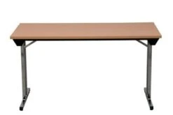 PROREGAL Klapptisch Lizard | T-Fuß-Gestell-Eckig | HxBxT 75x140x70 Cm | Chrom-Buche