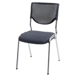 Besucherstuhl, 4-Fuß Beschichtet, Sitz Schwarz, Rücken Schwarz -VIDAXL Shop 6887e824 5a51 4f25 a122 b9c35c5ccd43 1