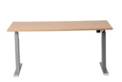 PROREGAL Elektrisch Höhenverstellbarer Schreibtisch Zebra | HxBxT 70-116x180x80 Cm | Silber-Buche