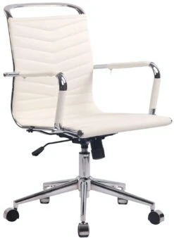 Bürostuhl Burnley Kunstleder Weiß