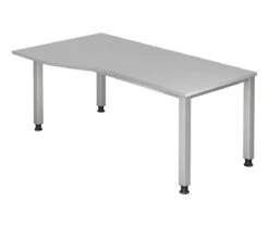 Freiformtisch Quebec - 680-760 X 1800 X 1000/800 Mm - 4-Fuß-Gestell - Weißaluminium/nussbaum -VIDAXL Shop 74a106be 5b51 4e3b b7e6 d67e9c327706 1
