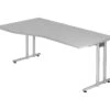 Freiformtisch New York - 720 X 1800 X 1000/800 Mm - C-Fuß Design - Weißaluminium/lichtgrau 110550 -VIDAXL Shop 8c801730 d587 4bbb 860b bbda74533a85