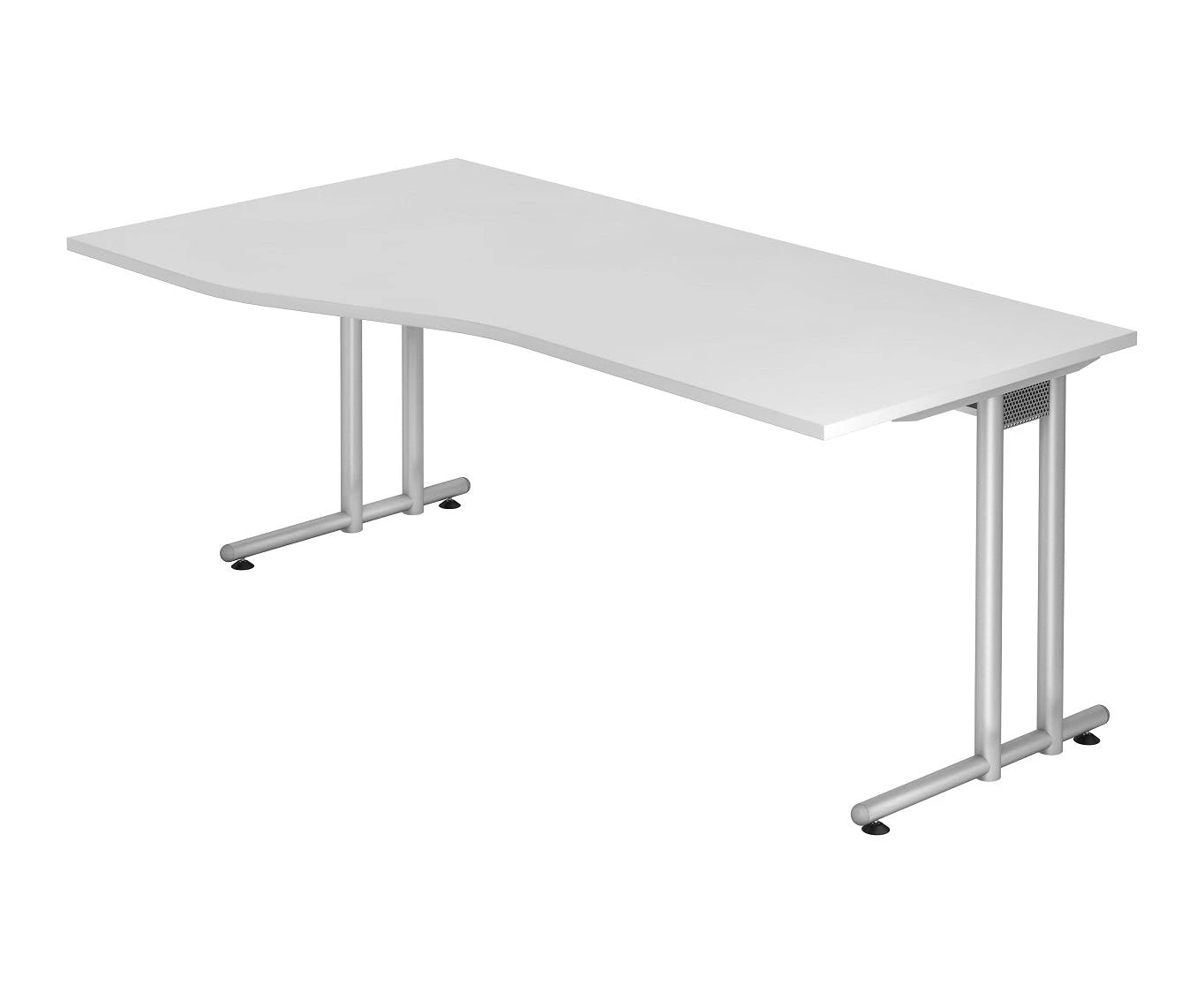 Freiformtisch New York - 720 X 1800 X 1000/800 Mm - C-Fuß Design - Weißaluminium/weiß 110551 3 Freiformtisch New York - 720 X 1800 X 1000/800 Mm - C-Fuß Design - Weißaluminium/weiß 110551