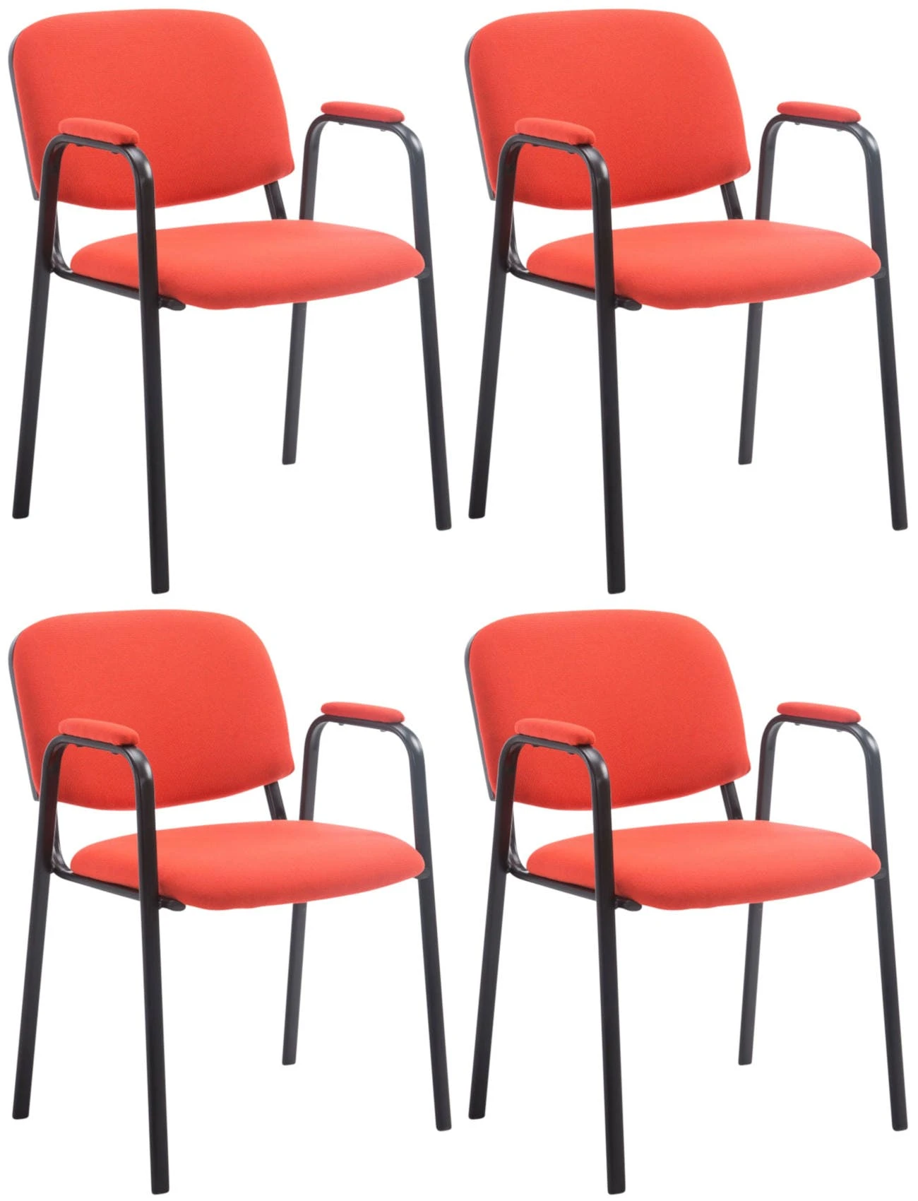 4er Set Besucherstühle Ken PRO Stoff Grau 5 4er Set Besucherstühle Ken PRO Stoff Grau – Bild 3