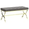 VidaXL Bank 99 Cm Grau Samt Und Edelstahl