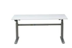 PROREGAL Elektrisch Höhenverstellbarer Schreibtisch Elk | HxBxT 63-128x160x80 Cm | Silber-Weiß