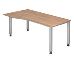 Freiformtisch Quebec - 680-760 X 1800 X 1000/800 Mm - 4-Fuß-Gestell - Weißaluminium/ahorn -VIDAXL Shop a45a7db0 f291 4c6e a980 cc406502b3c7