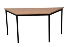 PROREGAL Bürotisch Wolf | Trapez | HxBxT 75x140x60 Cm | Schwarz-Buche