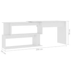 VidaXL Eckschreibtisch Weiß 200x50x76 Cm Spanplatte -VIDAXL Shop ba00ba33 412e 473f 9b8b 5cb43fd97593