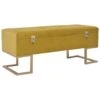 VidaXL Bank Mit Staufach 105 Cm Senfgelb Samt