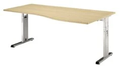 Freiformtisch Osaka - 650-850 X 1800 X 1000/800 Mm - C-Fuß Design - Weißaluminium/lichtgrau -VIDAXL Shop cfe882bb 05f4 40b3 9407 21f998dfced2 3