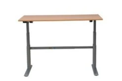PROREGAL Elektrisch Höhenverstellbarer Schreibtisch Elk | HxBxT 63-128x140x80 Cm | Silber-Buche