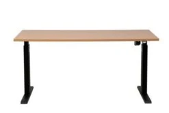 PROREGAL Elektrisch Höhenverstellbarer Schreibtisch Zebra | HxBxT 70-116x160x80 Cm | Schwarz-Buche