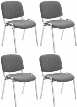4er Set Stühle Ken C Stoff Grau