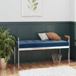 VidaXL Bank 97 Cm Grau Samt Und Edelstahl -VIDAXL Shop dc46f724 0b6e 4117 b67d e310371a3f02 1