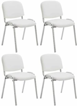 4er Set Stühle Ken C Kunstleder Weiß