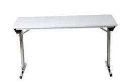 PROREGAL Klapptisch Lizard | T-Fuß-Gestell-Rund | HxBxT 75x120x80 Cm | Chrom-Grau