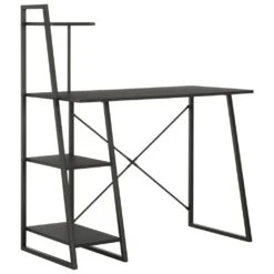 VidaXL Schreibtisch Mit Regaleinheit Schwarz 102×50×117 Cm